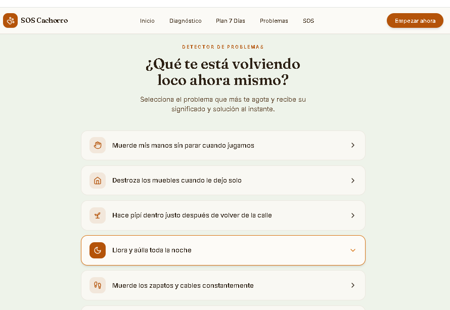 Detector de problemas de SOS Cachorro